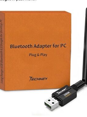 Black Bluetooth Adapter for PC - 200M Long Range USB Dongle